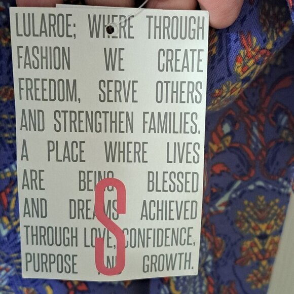 Lularoe Women's Irma S Short Sleeve Tunic Purple Floral Paisley Print New w/Tags - Picture 7 of 8